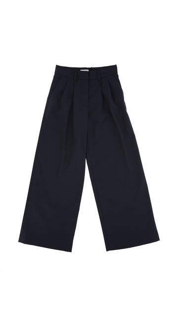 PANTALONE CON RICAMO IN FRESCO LANA 