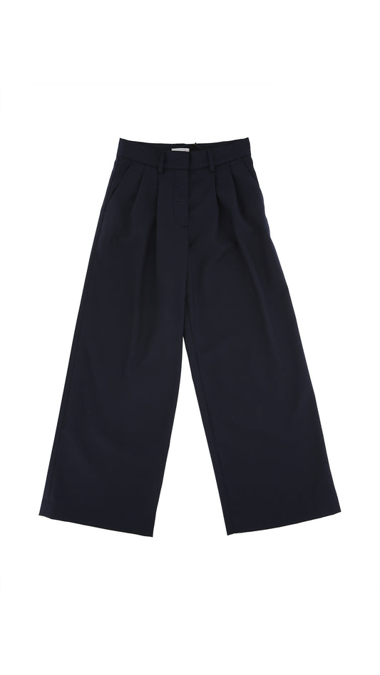 PANTALONE CON RICAMO IN FRESCO LANA 