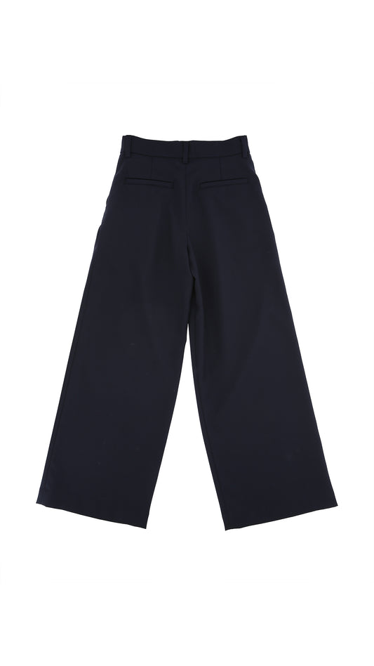 PANTALONE CON RICAMO IN FRESCO LANA 