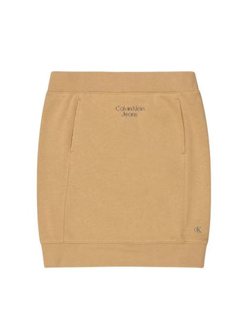 CUT SEAMS STACK LOGO SKIRT 