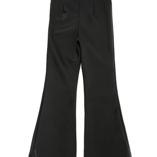PANTALONE ZAMPA IN ECOPELLE ELEFANTE 