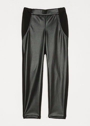 LEGGINGS BI-MATERIALE PUNTO MILANO/SPALMATO 
