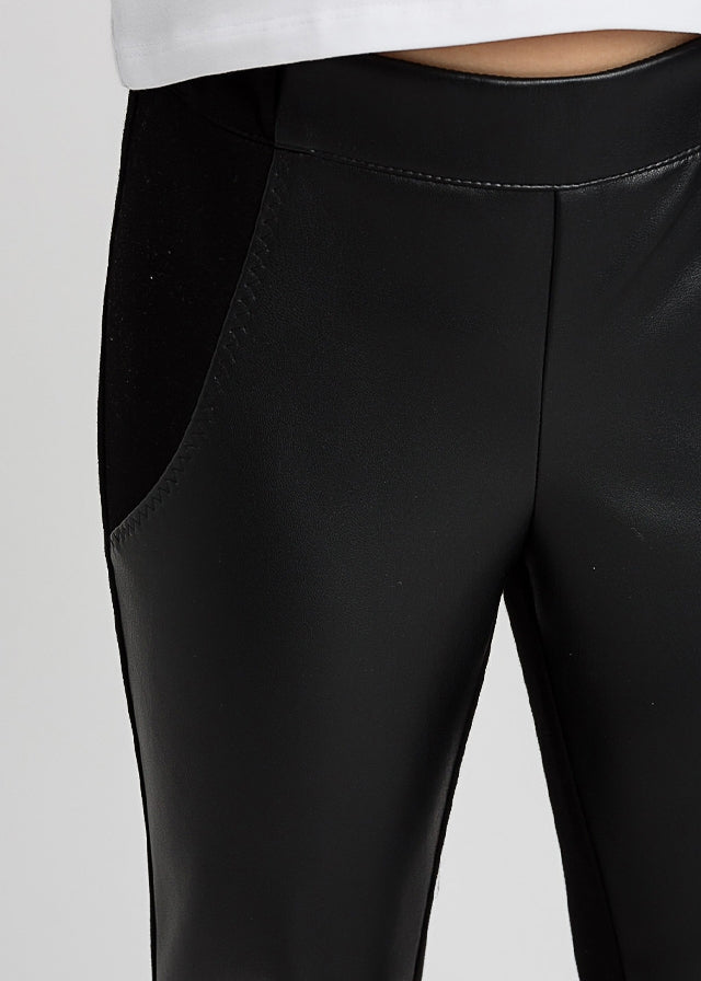 LEGGINGS BI-MATERIALE PUNTO MILANO/SPALMATO 