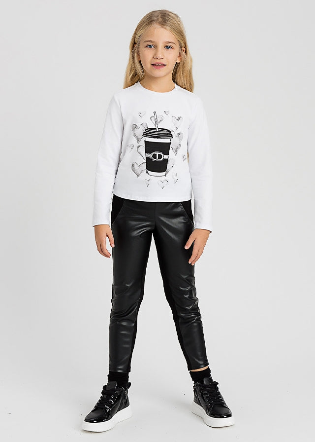 LEGGINGS BI-MATERIALE PUNTO MILANO/SPALMATO 