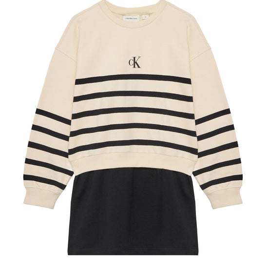 CK LS RELAXED TERRY DRESS 