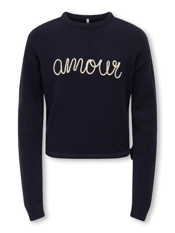 KOGKATIA LS TEXT O-NECK CP KNT 