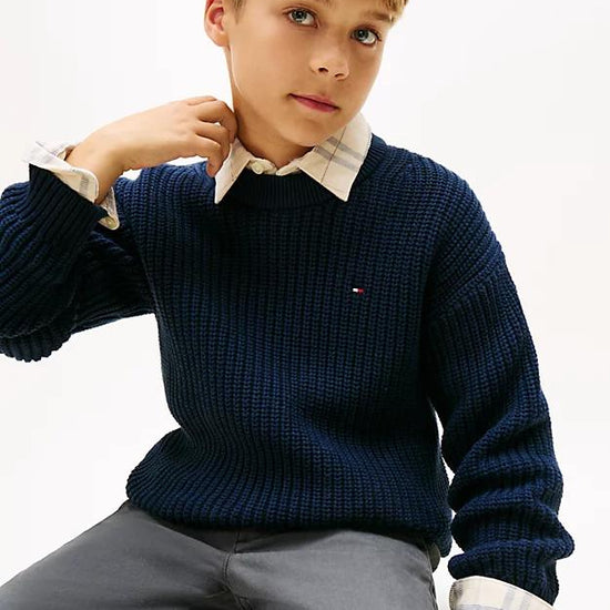 HALF CARDIGAN C-NECK SWEATER 