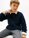 HALF CARDIGAN C-NECK SWEATER 