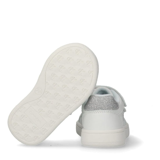 SNEAKER BASSA VELCRO BIANCO/ARGENTO 