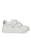 SNEAKER BASSA VELCRO BIANCO/ARGENTO 