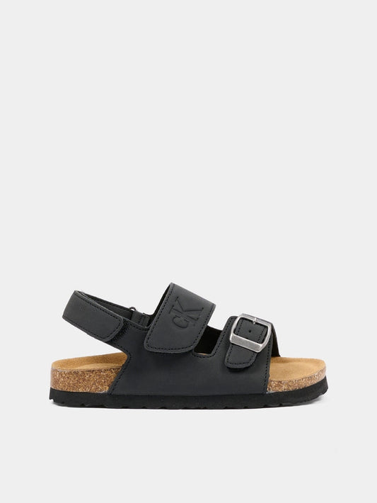 SANDALO VELCRO NERO 