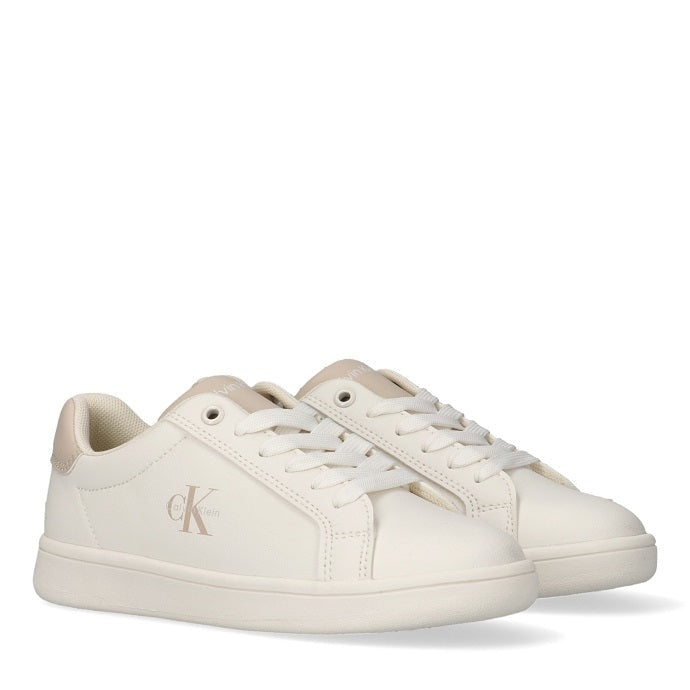 SNEAKER BASSA ALLACCIATA OFF WHITE/BEIGE 