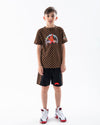 GET OUT BEAR CHECKERED REGULAR T-SHIRT 