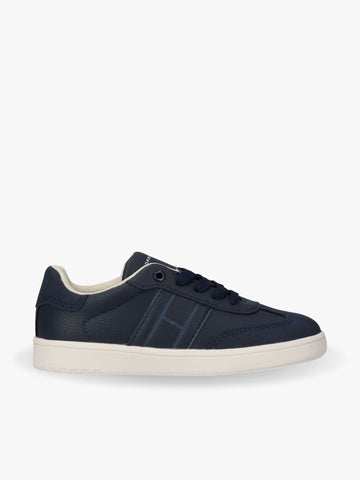 SNEAKER BASSA ALLACCIATA BEIGE/BIANCO/BLU 