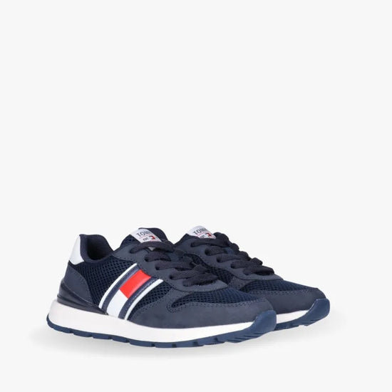 SNEAKER BASSA ALLACCIATA FLAG BLU/BIANCO 