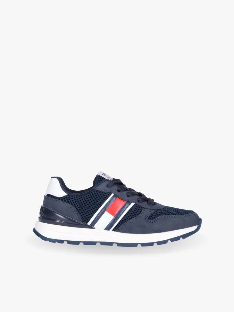 SNEAKER BASSA ALLACCIATA FLAG BLU/BIANCO 