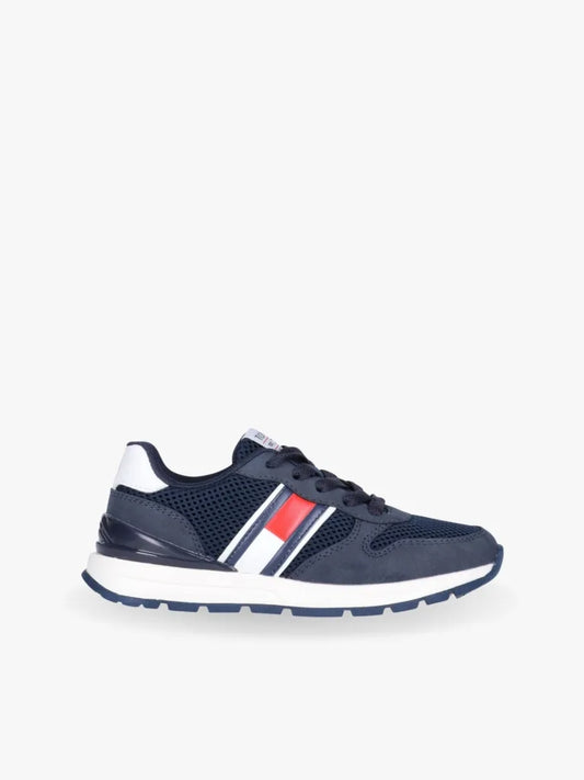 SNEAKER BASSA ALLACCIATA FLAG BLU/BIANCO 