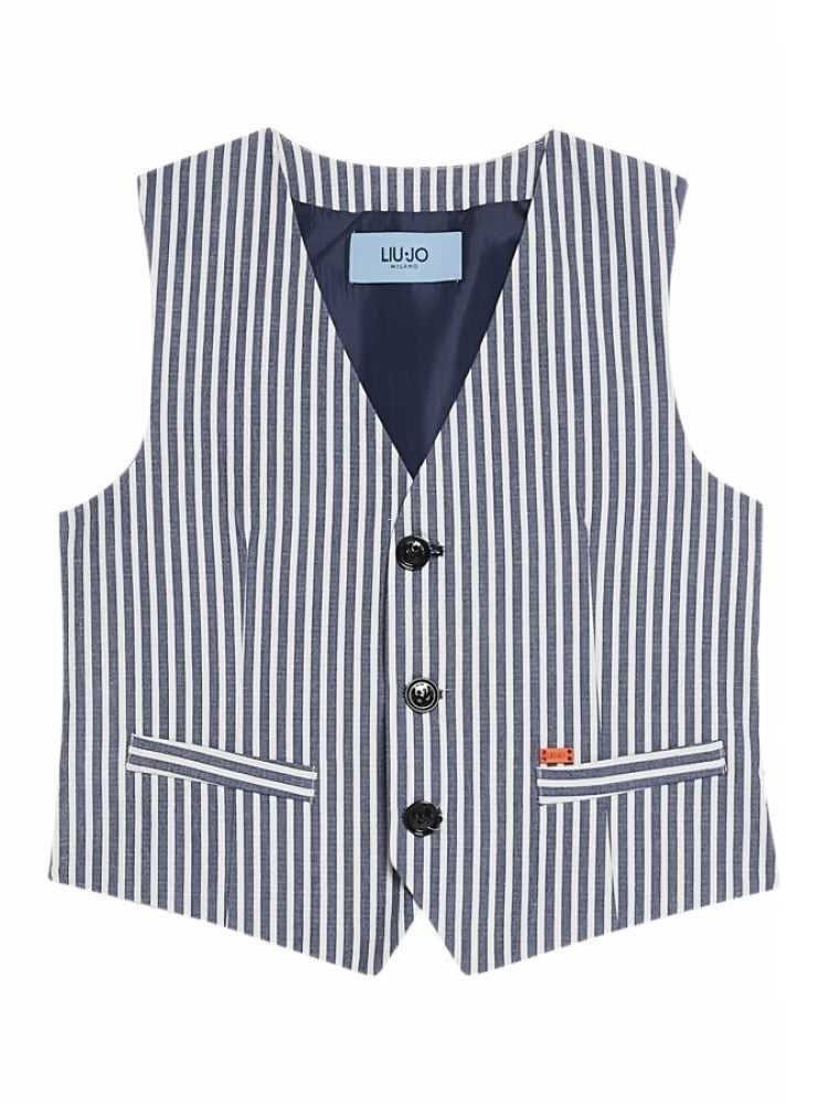 GILET SEERSUCKER RIGHE 