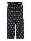 PANTALONE SLOUCKY IN POPELINE ST. "OVAL T" ALLOVER 