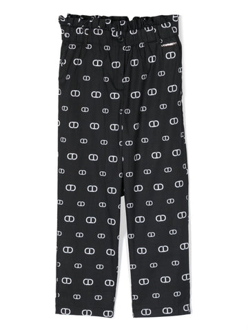 PANTALONE SLOUCKY IN POPELINE ST. "OVAL T" ALLOVER 
