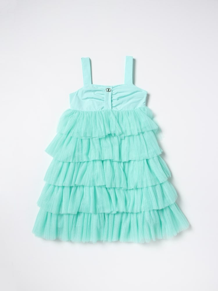 ABITO CORTO A BALZE IN TULLE CON CORPINO IN TAF 