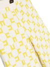 PANTALONE DOPPIO CREPE STAMPA LOGO CUBICO BURRO/CEDRO 