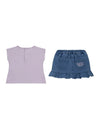 SET SS T-SHIRT+STR DENIM SKIRT 