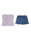 SET SS T-SHIRT+STR DENIM SKIRT 