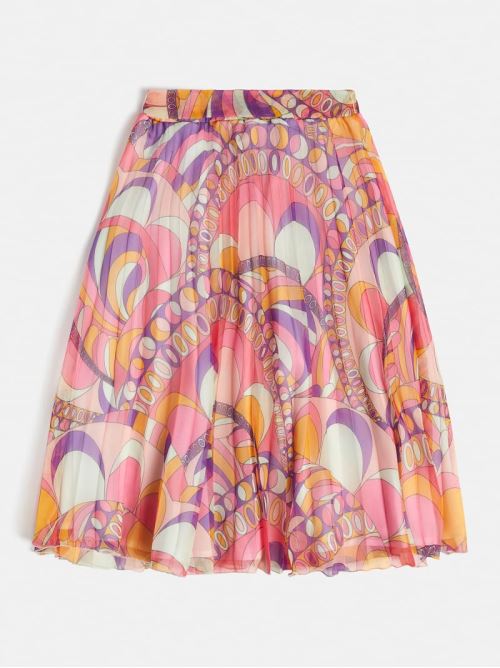 PLEATED CHIFFON MIDI SKIRT 