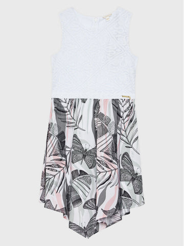 MIXED FABRIC SL DRESS 