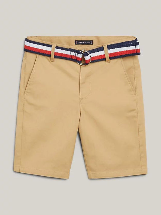 WOVEN BELTED SHORTS 