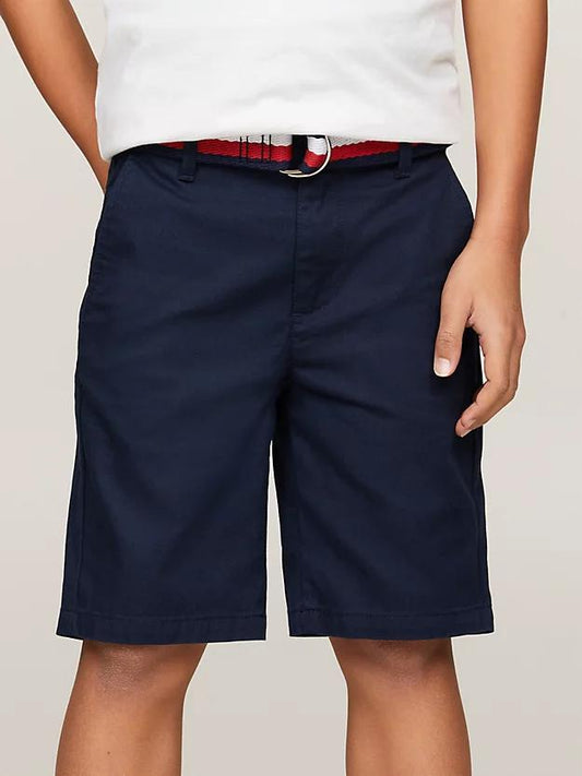 WOVEN BELTED SHORTS 