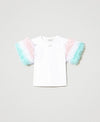 T-SHIRT IN JERSEY C/MANICHE IN TULLE SFUMATO 