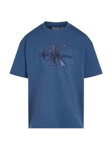 EMBOSSED CHECK MONO SS T-SHIRT 