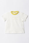 T-SHIRT CON COSTINA E RICAMO LOGO CEDRO/AVORIO 