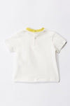 T-SHIRT CON COSTINA E RICAMO LOGO CEDRO/AVORIO 