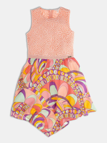 MIXED FABRIC SL DRESS 