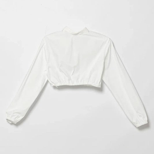 CAMICIA CROPPED CON RICAMO 