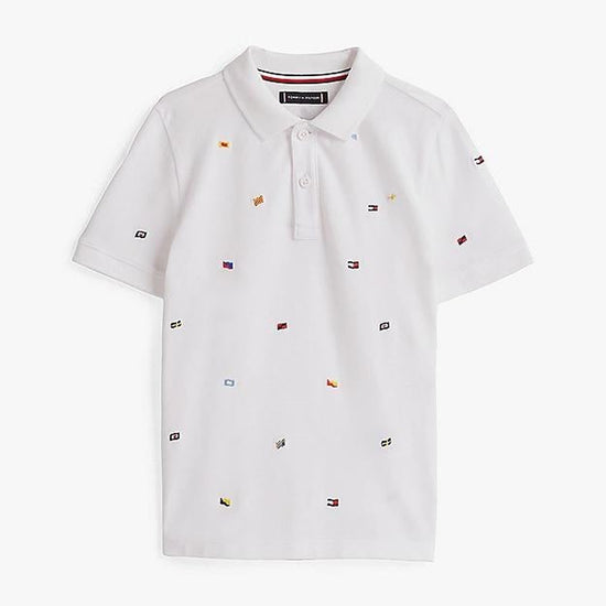 ALL OVER FLAG EMB POLO SS 