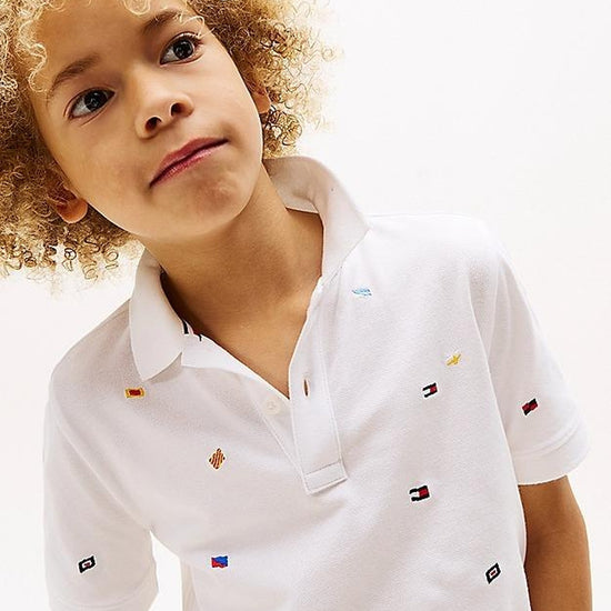 ALL OVER FLAG EMB POLO SS 