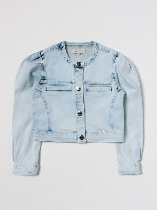 GIUBBINO DENIM CON DETTAGLIO PAILLETTES 