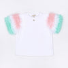 T-SHIRT IN JERSEY C/MANICHE IN TULLE SFUMATO 