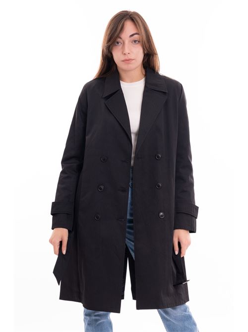 TRENCH IN COTONE NYLON DOPPIOPETTO MARKUP | MW564017/NERO