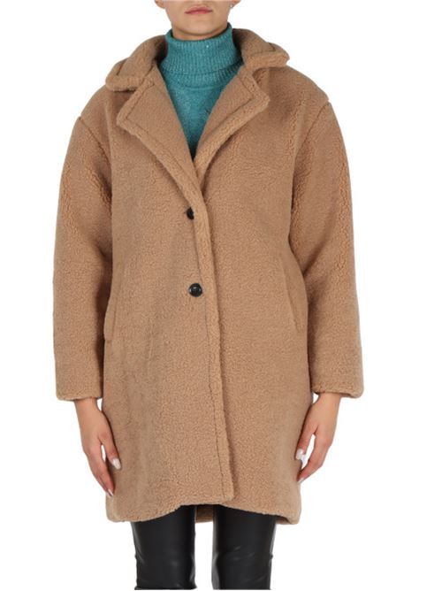 CAPPOTTO LUNGO IN ECO PELLICCIA MARKUP | MW564623/NOCE