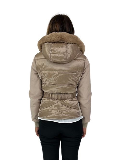 PADDED COAT WITH FAKE FUR MUD FRACOMINA | FR23WC3007041701/208