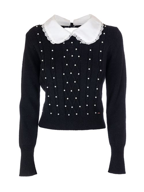 PULL WITH COLLAR BLACKWHITE