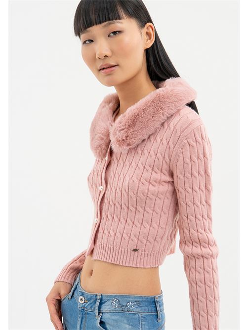 KNITTED CARDIGAN POWDER FRACOMINA | FR23WT8009K46001/Q93