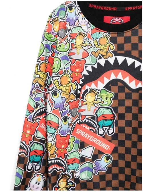 STICKER BOMB CREWNECK SPRAYGROUND | SPY1128/BROWN