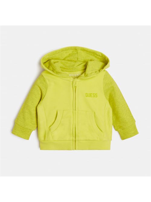 HOODED LS ACTIVE TOP FULL ZIP GUESS | H2YT03KBAP0/G2F3