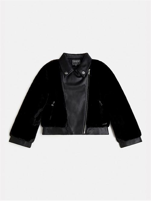 LS PU LEATHER&FAUX FUR JACKET GUESS | J2BL16WEYP0/JBLK